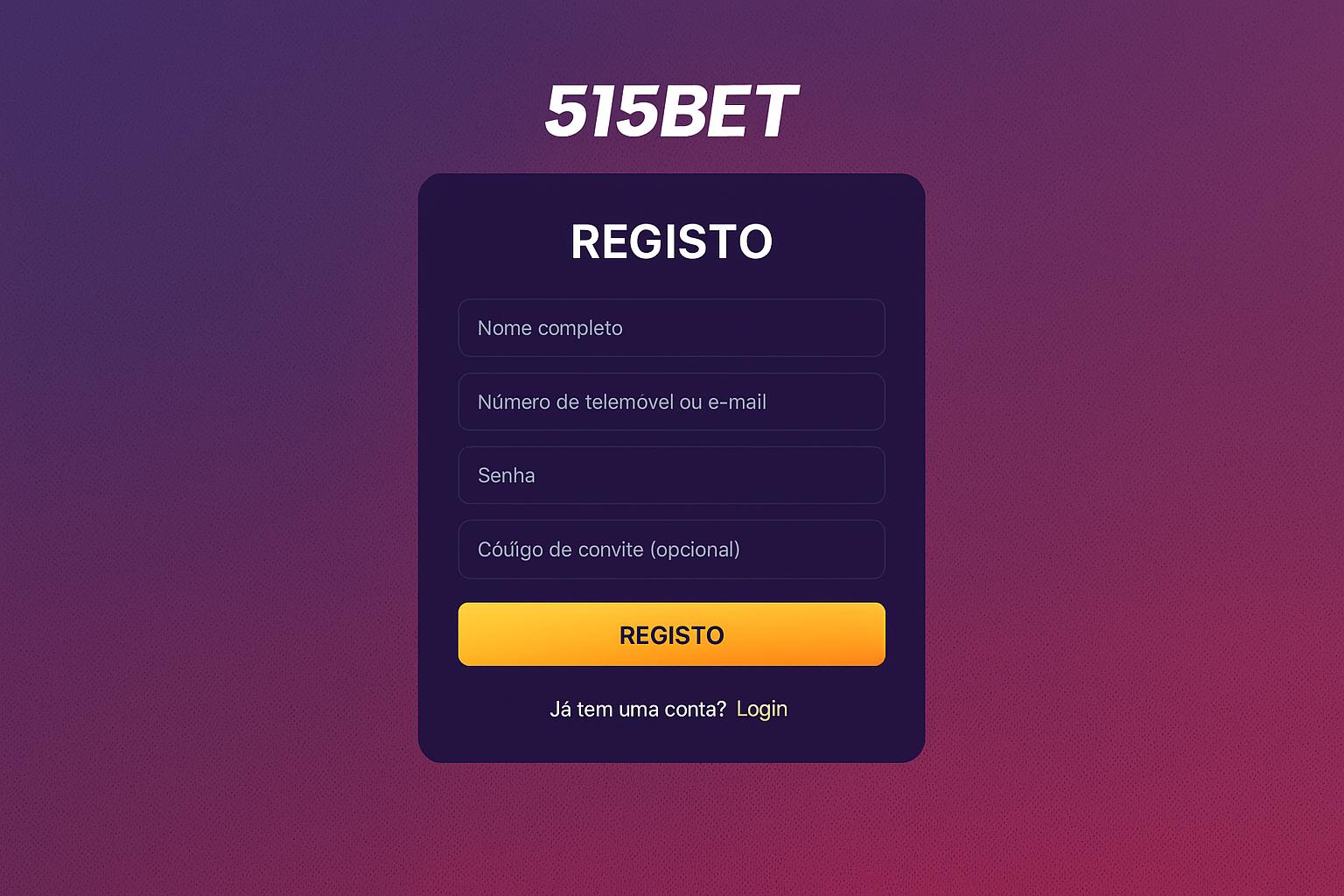 Não Perca tempo, o rRgistro na site 515BET